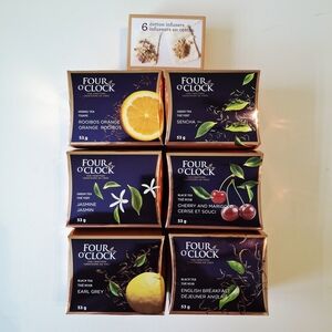 Tea Infuser Set - Four O'Clock Assorted Flavors loose herbal and black tea gift